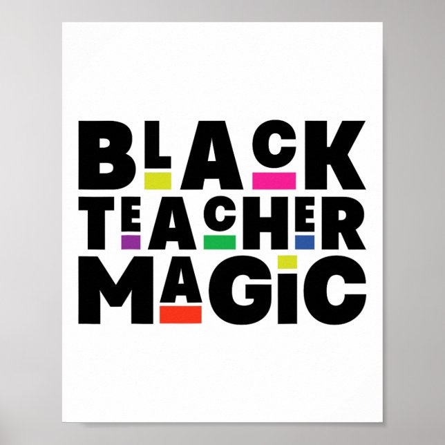 Poster Professor Negro Magic Melanin Black History Mês Ed (Frente)
