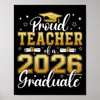 Poster Professor Orgulhoso De Um Graduado Senior Da Turma