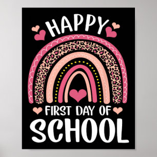 Poster Professor Primeiro Dia De Aula Feliz Arco-íris Leo