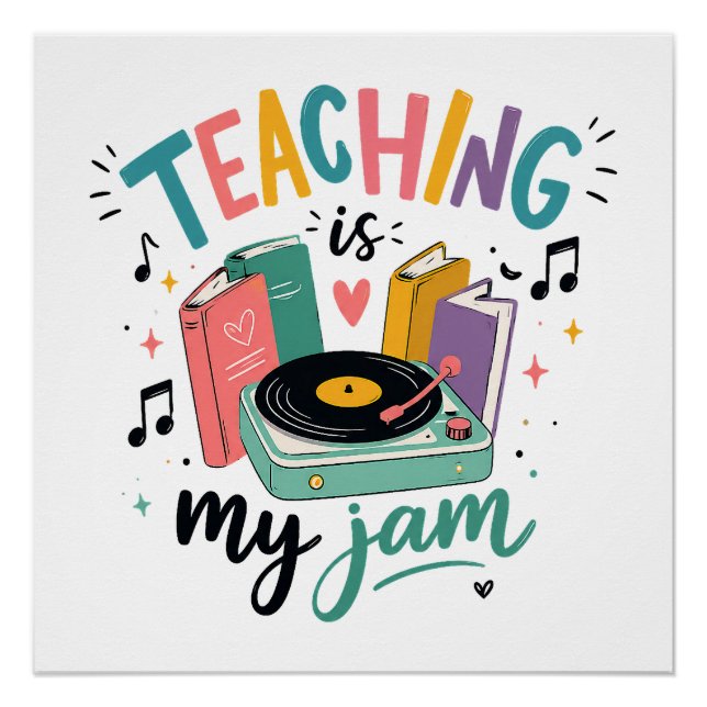 Póster Professor Retro É Minha Paixão Disco de Vinil Prof (Frente)