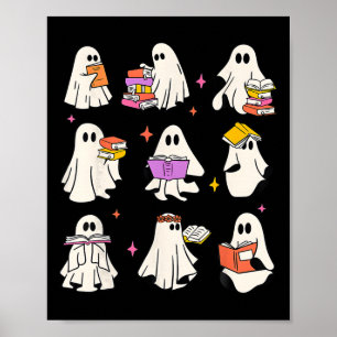 Poster Professor Retro Halloween Ghost Leia Mais Livros T