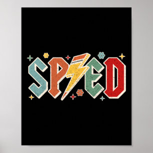 Poster Professor Retro Sped Lápis Relâmpago De Volta à E