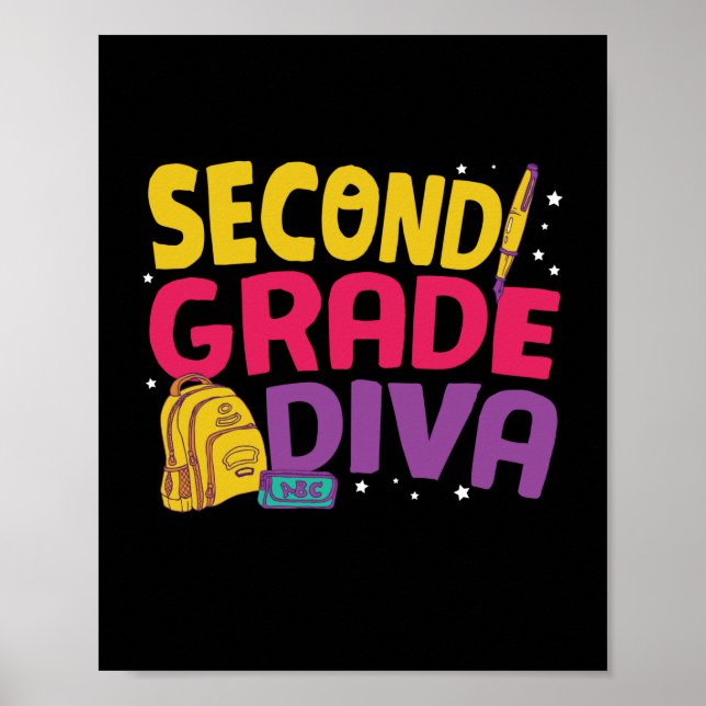 Poster Professor segundo de presentes | Segundo grau Diva (Frente)