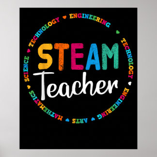 Poster Professor STEAM de volta às aulas especial STEM