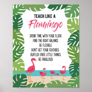 Poster Professor Tropical Classroom Teach A Flamingo