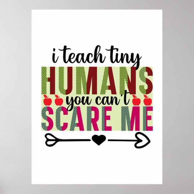 Poster Professora Art I Ensina Humanos Pequenos (Frente)