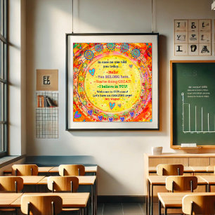 Poster Professora "Bem-vindo à NOSSA Sala" Sala de aula