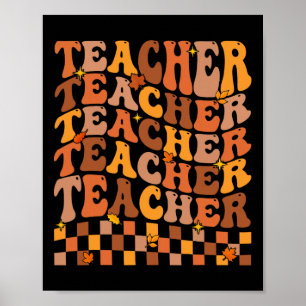 Poster Professora Cheia Autumn Vibes De Volta À Escola Ma