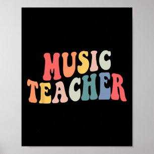 Poster Professora Da Equipe De Música Da Groovy De Volta