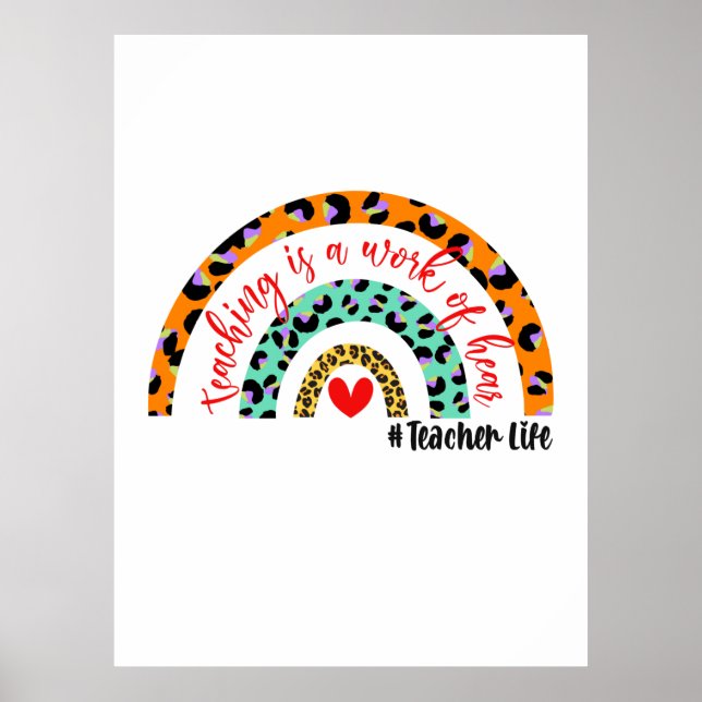 Poster Professora De Arte É Uma Obra De Coração (Frente)