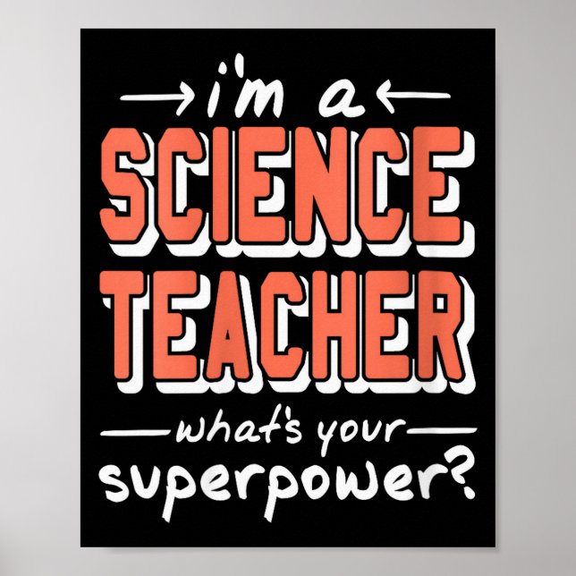 Poster Professora de Ciências Feminina Superwer Divertida (Frente)