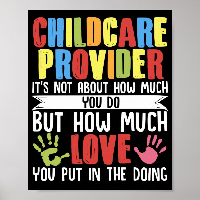 Poster Professora de creche Toddler Provedor de Cuidados  (Frente)
