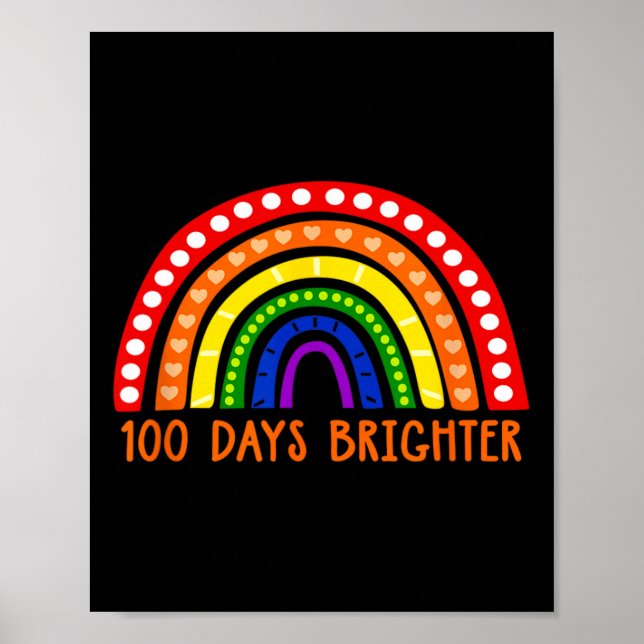 Poster Professora De Diversão Brilhante Days 100º Dia Da  (Frente)