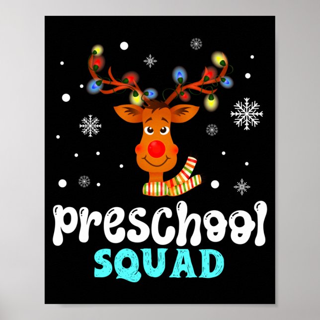 Poster professora de pré-escola natal pré-escola esquadrã (Frente)