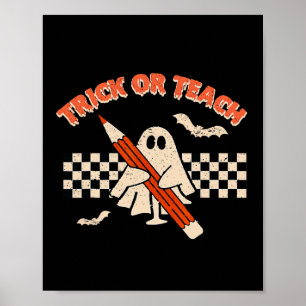 Poster Professora De Truque De Halloween Ou De Ensino