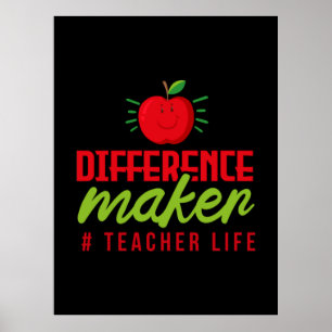 Poster Professora Diferença de Arte Geradora Vida de Pro