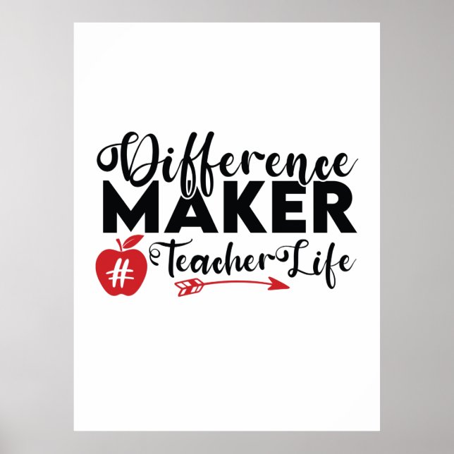 Poster Professora Diferença de Arte Geradora Vida de Prof (Frente)