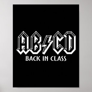Poster Professora Divertida ABCD Volta A Ensinar Em Clas