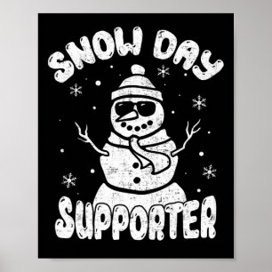 Poster Professora do Dia da Neve Estudante Snowman Winter