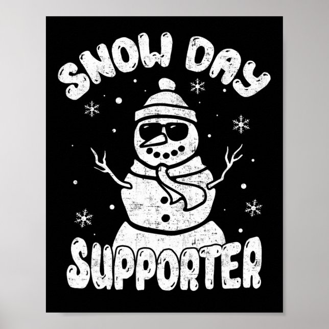 Poster Professora do Dia da Neve Estudante Snowman Winter (Frente)