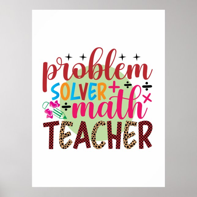 Poster Professora do Problema de Arte Solver Professor de (Frente)