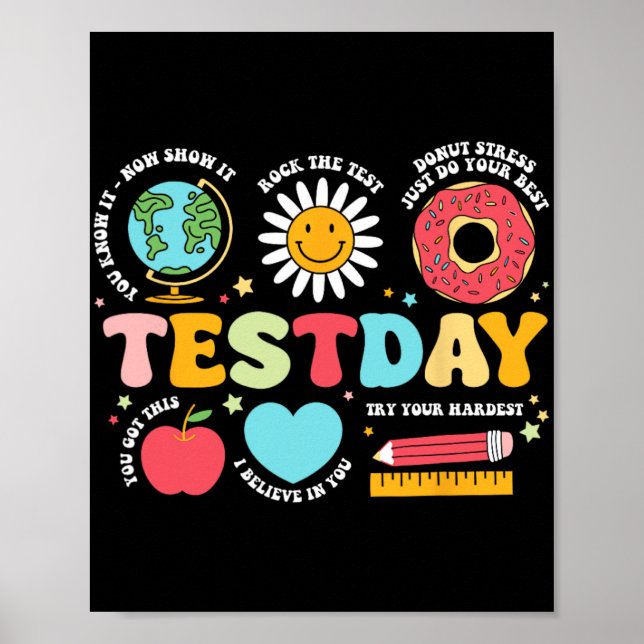 Poster Professora em Motivação no Dia de Teste do Profess (Frente)