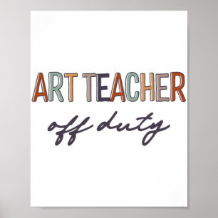 Poster Professora Em Serviço No Dia Passado Do Fim Da Esc