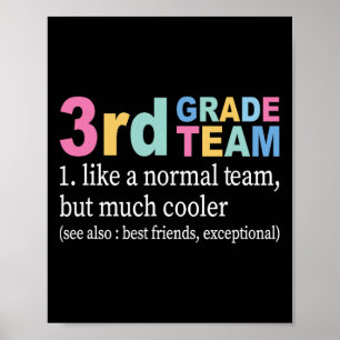 Poster Professora Equipe Do 3º Grau Como Equipe Normal, M