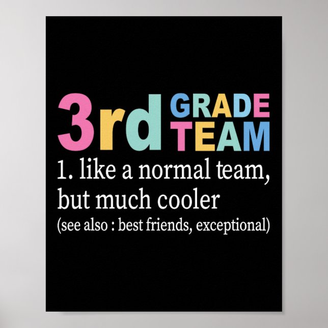 Poster Professora Equipe Do 3º Grau Como Equipe Normal, M (Frente)