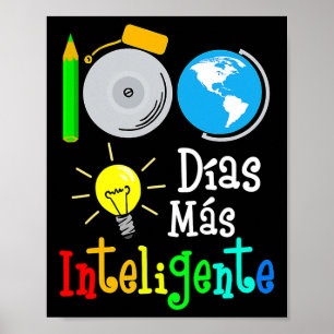 Poster Professora Espanhola 100 Dias Mais Inteligente 100