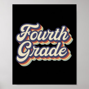 Poster Professora Grau Retro Vintage Equipe de Professore