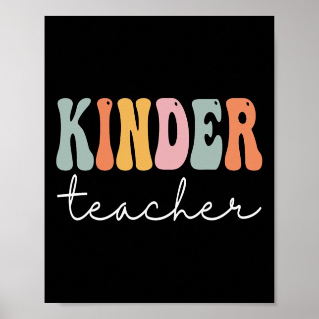 Poster Professora Kinder Retro Groovas Feliz Primeiro Dia (Frente)