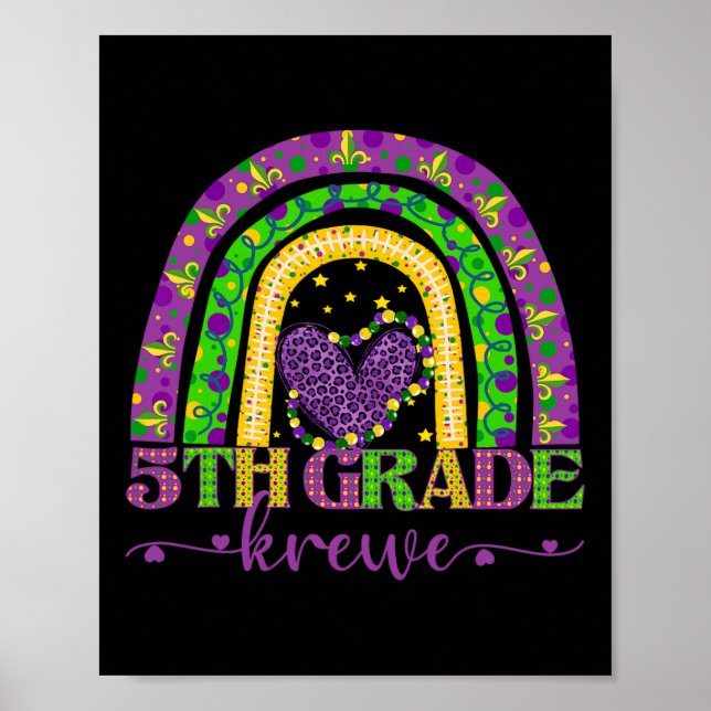 Poster Professora Mardi Gras 5 Krewe Rainbow Lepard (Frente)