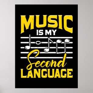 Poster Professora Música É Meu Segundo Idioma