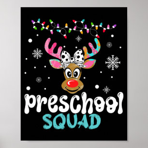 Poster professora pré-escolar natal esquadrão pré-escolar