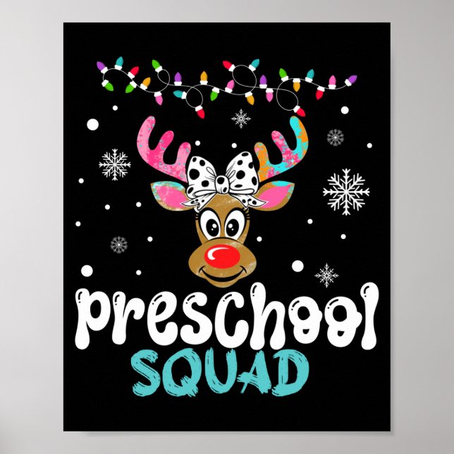 Poster professora pré-escolar natal esquadrão pré-escolar (Frente)