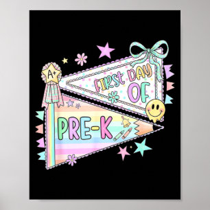 Poster professora pré-k bandeira de pennant de volta para