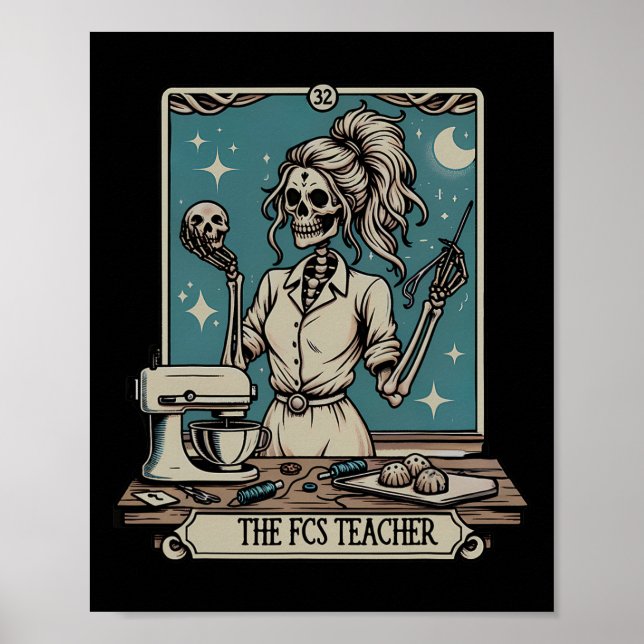 Poster Professora Skeleton Halloween Family E Sci De Cons (Frente)