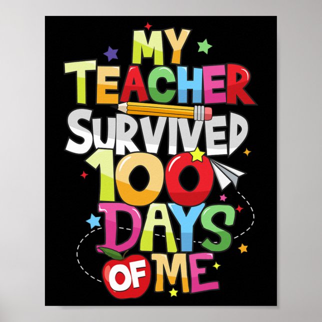 Poster Professora Sobreviveu A 100 Dias Da Minha Escola D (Frente)