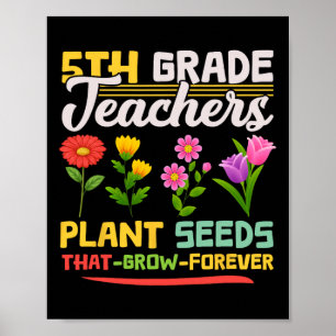 Poster Professores Da Classe 5 Plantam Sementes Que Cresc