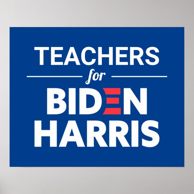 Poster Professores de Biden Harris Texto Personalizado Az (Frente)