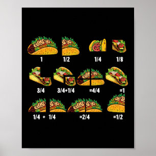 Poster Professores De Matemática De Fração Taco De Volta