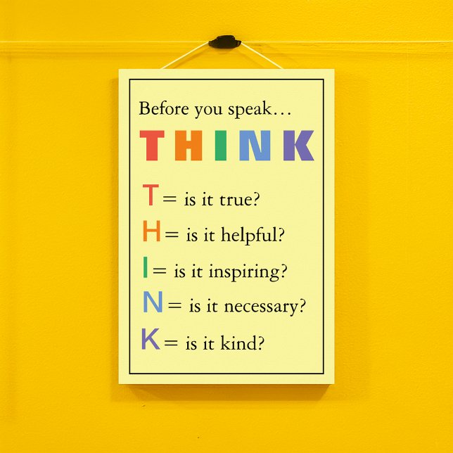 Poster Professores THINK Estímulo em Sala de Aula (THINK Teachers Classroom Encouragement Poster)