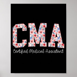 Poster Profissional de Saúde Certificado Floral Cma