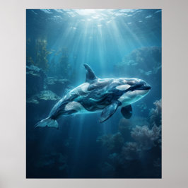 Poster Profundezas Azuis Árticas da Orca Oceânica