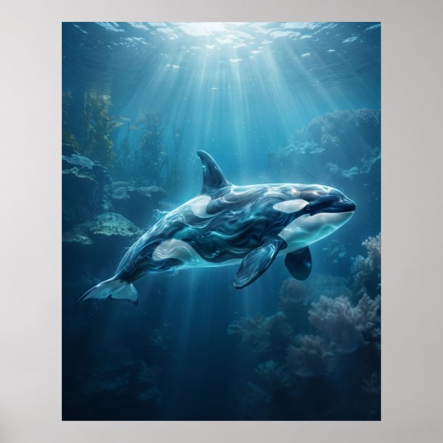 Poster Profundezas Azuis Árticas da Orca Oceânica (Frente)