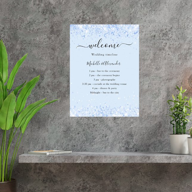Poster Programa de casamento "Baby Blue" (Criador carregado)
