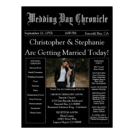 Póster Programa de Casamento de Jornais do Código QR de F