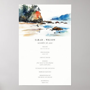 Poster Programa de Casamento Ruby Beach Olympic National 