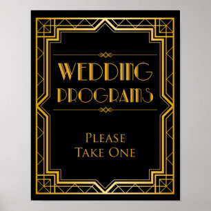Poster Programa de Casamento Sinal de Casamento Gatsby